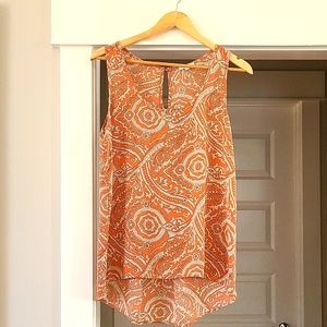 Sleeveless paisley blouse